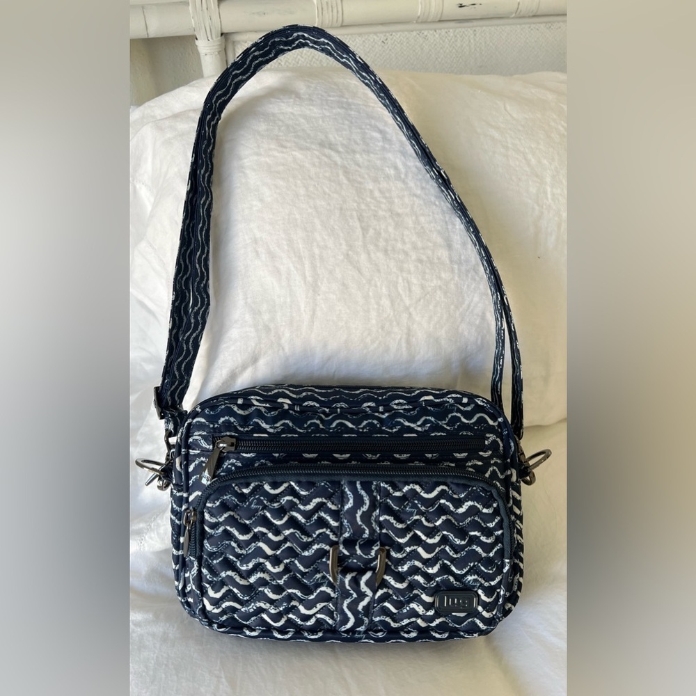 LUG | Carousel Waves | Convertible Crossbody Belt Bag Navy White Nautical